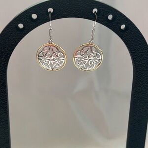 Elegant Two-Tone Celtic Earrings